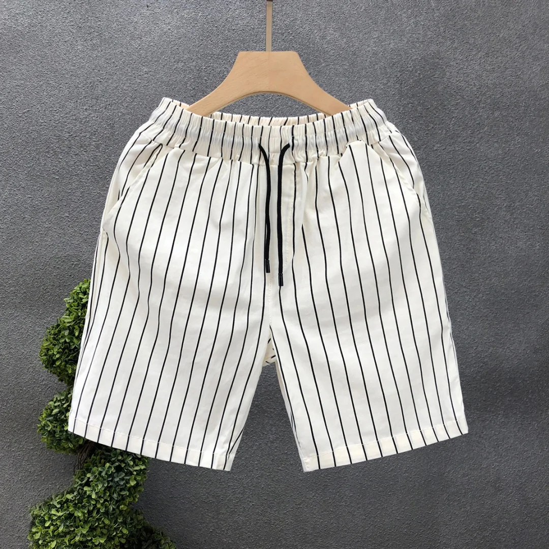 Korean Style Trendy Men's Mid Waist Casual Shorts Breathable All-season Wear Slim Fit Soft Daily Leisure Sports Versatile Shorts