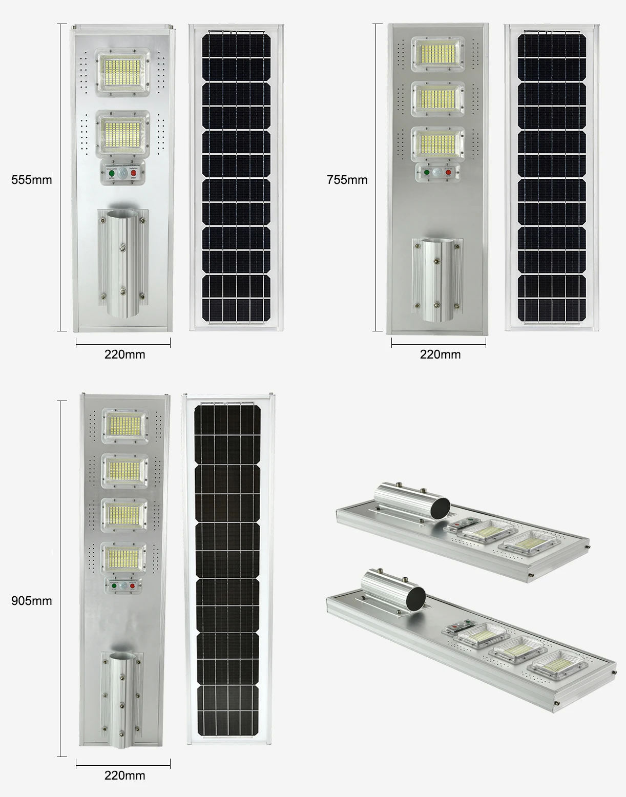 LED Light Source All In One Solar Lamp With Aluminum Alloy IP65 6000K Light Control