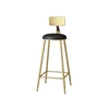 Taburete sentado alto 75cm-negro cojín de metal de oro