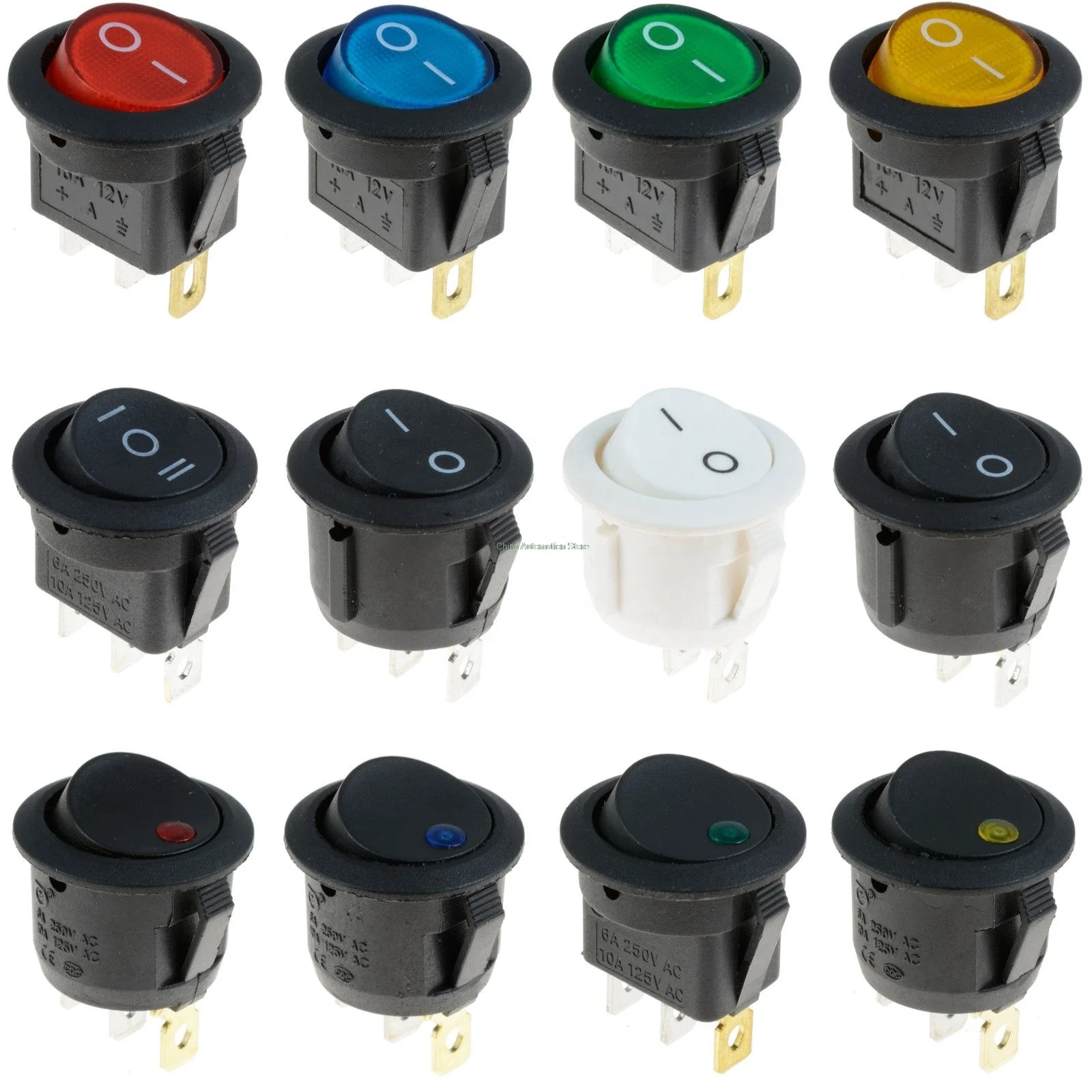 One-stop Purchase Support Customization Red Boat Shape Switch 3PIN on off on 2pin on off Rocker Switch Round