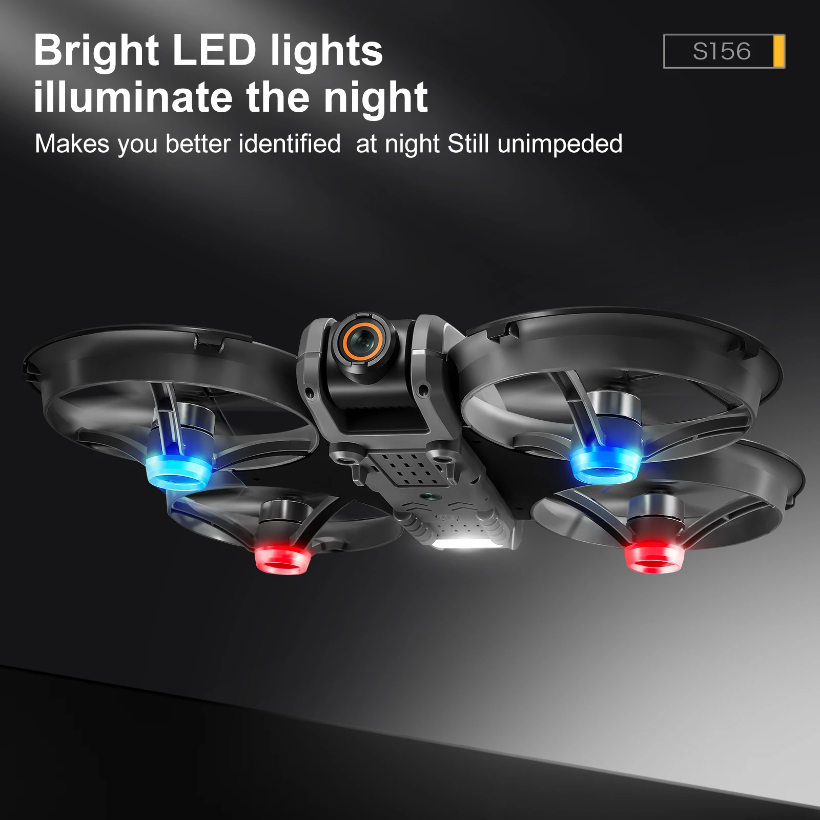 S156 Beginner Drone FPV HD Camera Brushless Motor Obstacle Avoidance Foldable Quadcopter with LED Screen Control