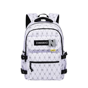 OMASKA Custom Durable Business Backpack Large Capacity Fashion Zipper Waterproof Men's 17 Inch Polyester Laptop Backpack