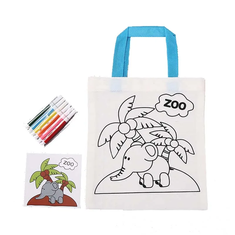 Christmas Handmade Custom Cartoon Eco Canvas Bag Children′ S Hand