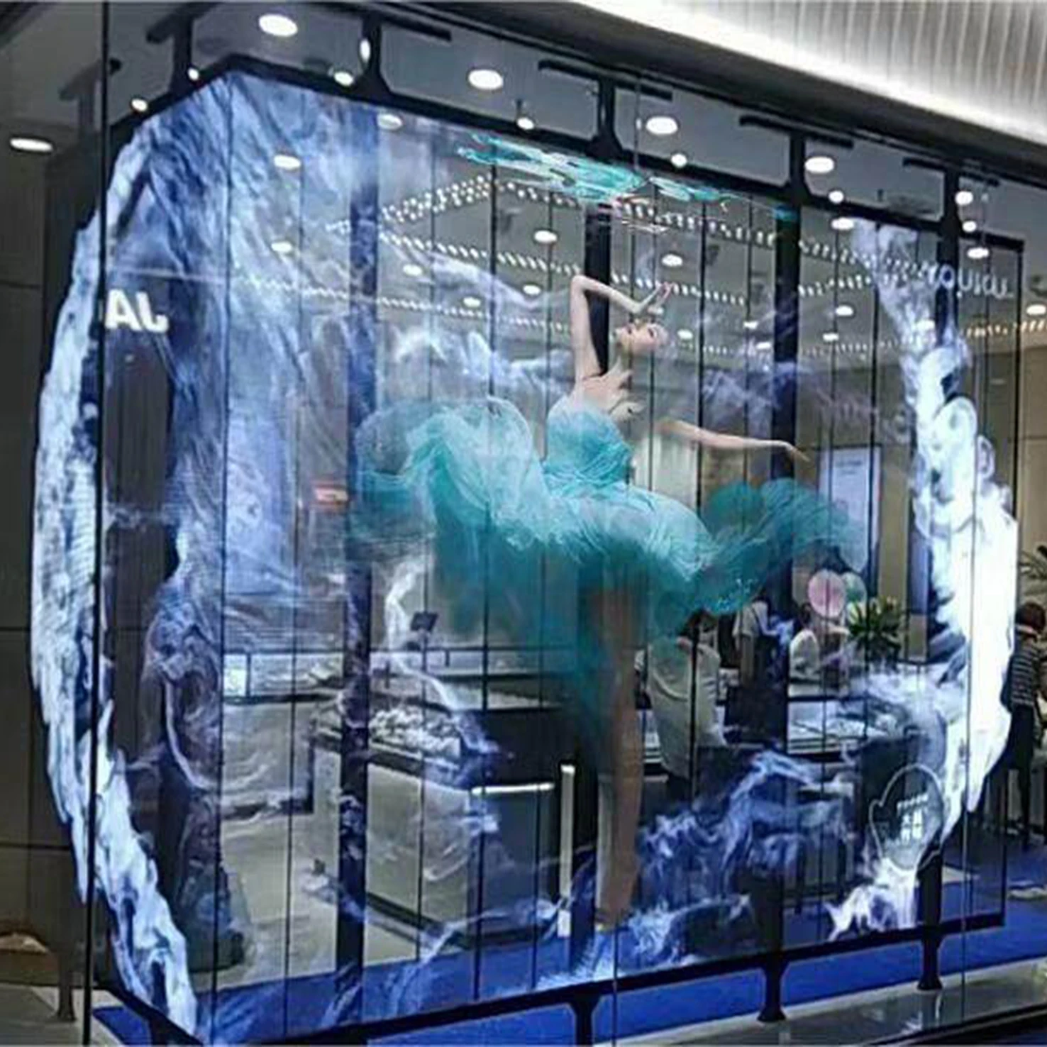 Pushunled High Brightness Transparent P3.91 LED Subway TV Screen 3D Outdoor Advertising Display Wall TV