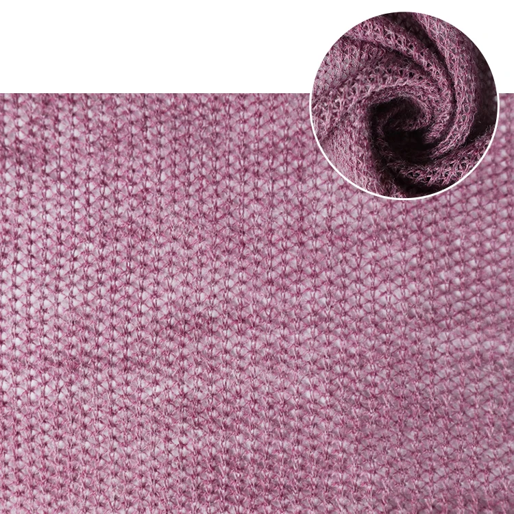 Stock Textiles Hacci Sweater Acrylic Polyester Blend Knit Fabric Price