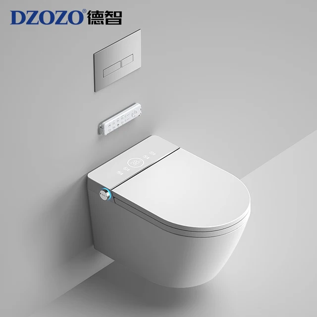 Bathroom Sanitary Ceramic White Bidet Toilet Seat Automatic Wall Hung Toilets Small Smart with Concealed tank