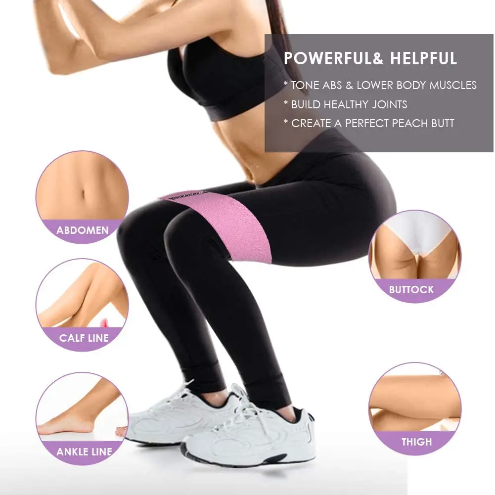 Fast Delivery Factory Price Customized Logo Exercise Hip Fitness Loop Elastic Booty Band Set