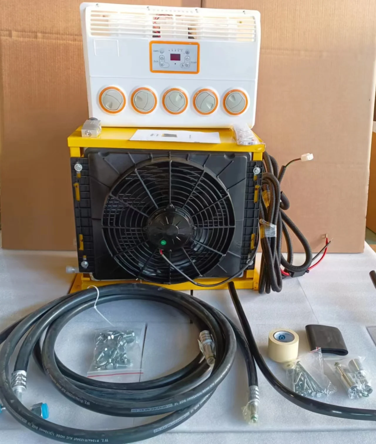 Truck Air Conditioning Condenser Assembly 12v Exca Parking Air