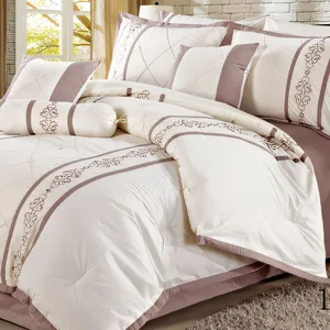 For KOSMOS Luxury Designer Home Bed Quilt Polyester Microfiber Embroidered Pattern Comforter Set