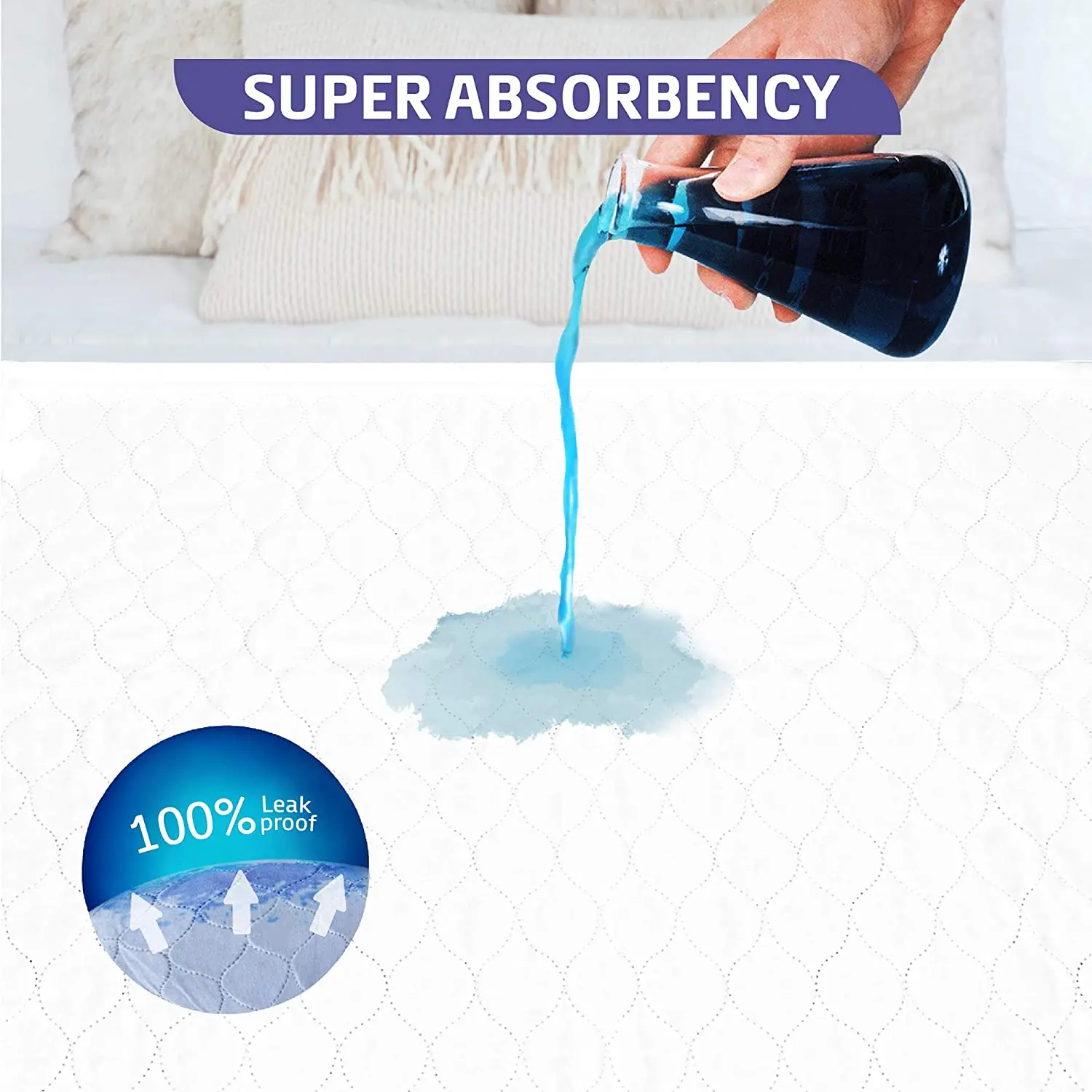 YK Top Quality Home Soft Polyester Quilted Sleeping Incontinence Removeable Sustainable Waterproof Mattress Protector With Wing factory