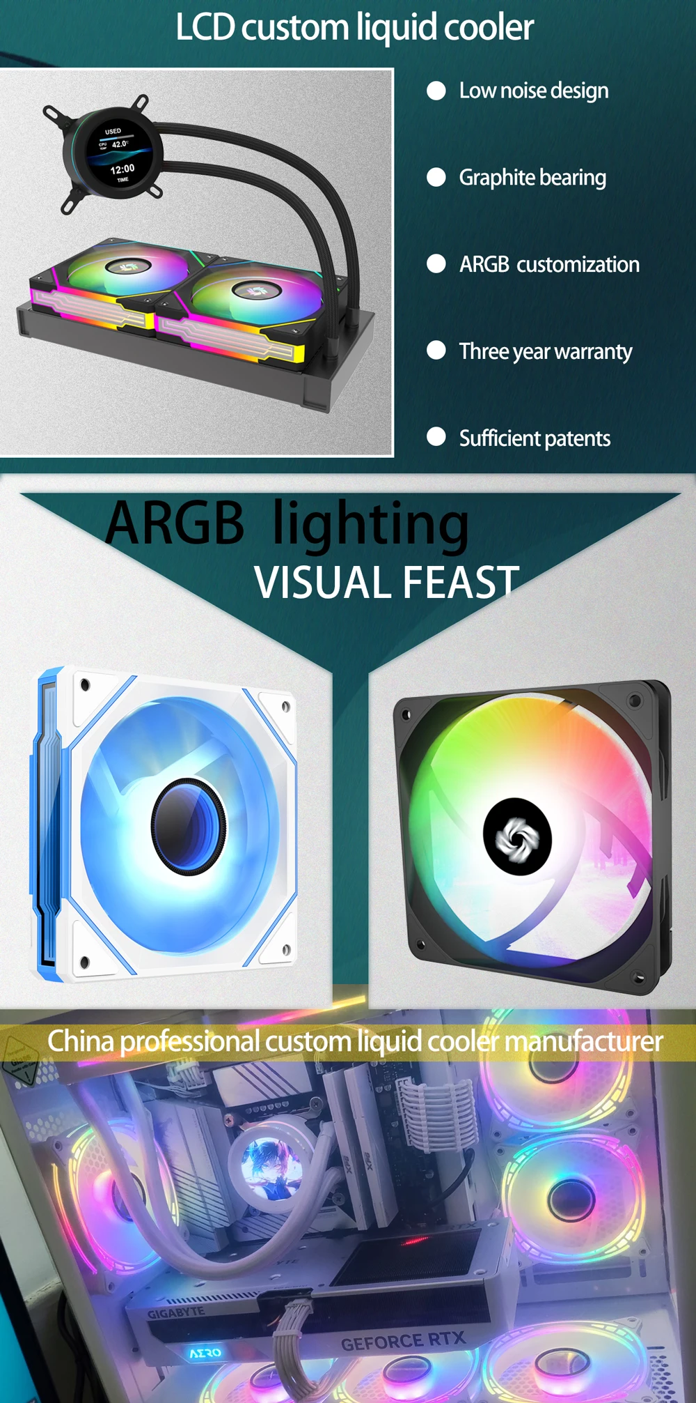 All in One Water Cooling AIO CPU Cooler 5V RGB Support Copper Radiator ...