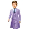 Ensemble veste, gilet et pantalon violet clair