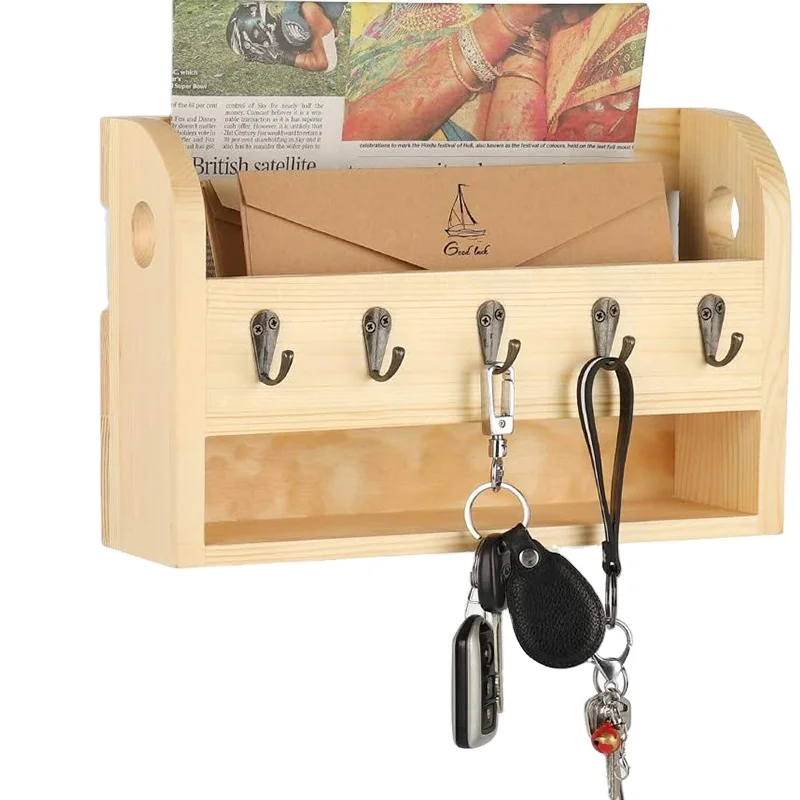 LUNEKUCK Porte Clef Mural Accroche Clé Noir Courrier Métal Rangement