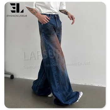 LARSUR Custom Denim Factory Dirtyfit Dirty Mud Wash Wide Leg Jeans