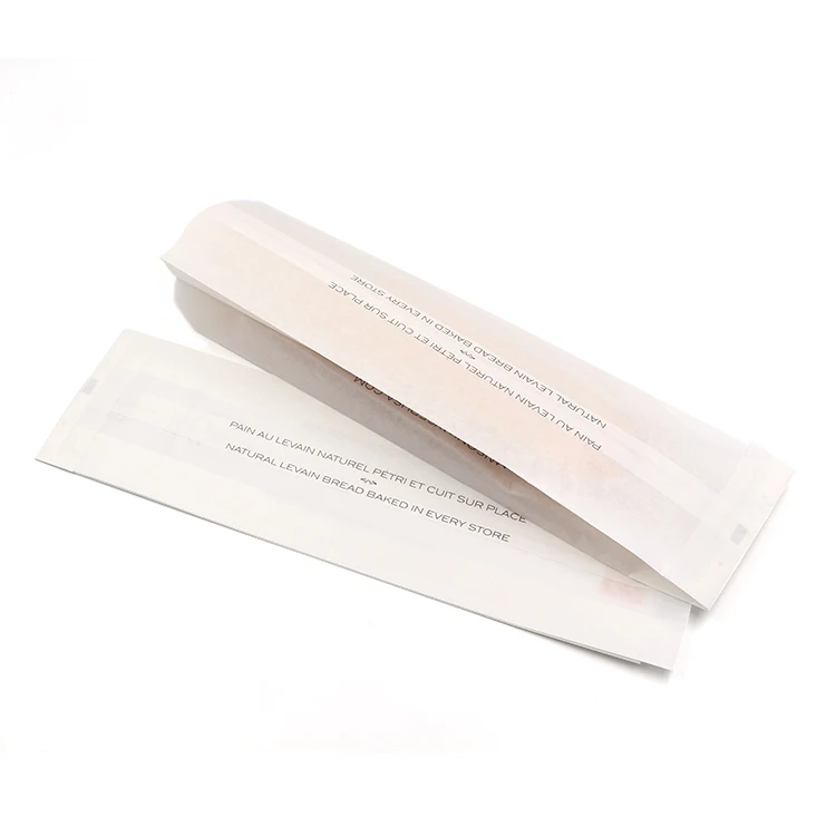 Custom Eco-friendly Recycled Retail Bakery Packaging French baguette Kraft Paper Bread Bag with Window