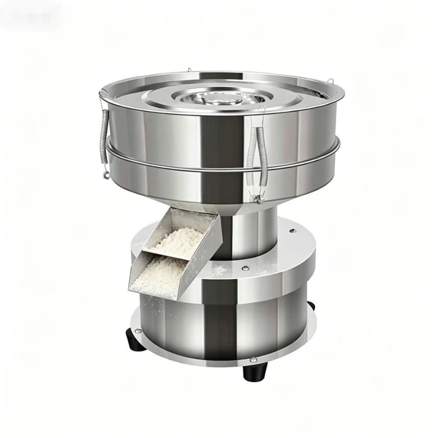 Table Top Vibrating Screen Machine for Flour Corn Meal Sweet Potato Starch | 100kg/h High Efficiency 220V 1.5kW