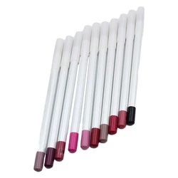 Оптовая продажа, индивидуальный поставщик жидкости хорошего качества, фирменная торговая марка, стойкий водостойкий высокопигментный карандаш для губ 10 цветов