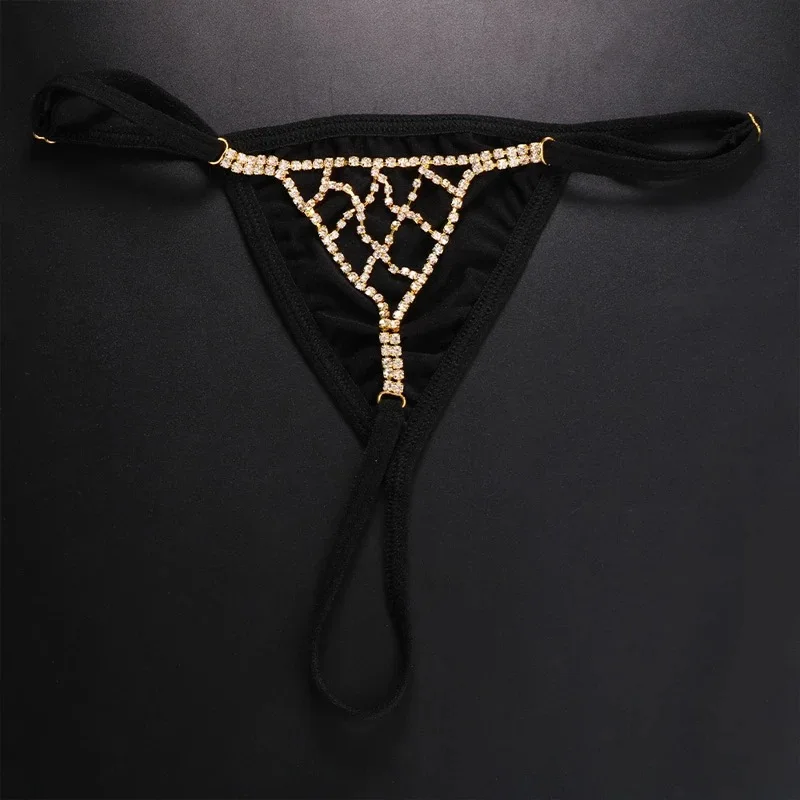 New Arrivals Shiny Rhinestone Briefs Gold Plated Waist Chain Women Sexy ...