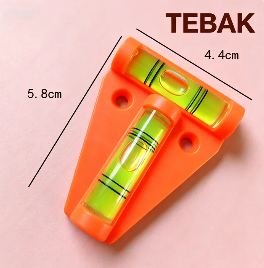 TEBAK Mini T-Type Spirit Level Kit, Aluminium Triangle Bullseye Bubble Level for Precision Measurement