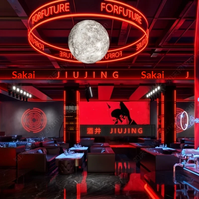 Logoleuchte, runde Neonleuchte, Kunststoff-Dualzweck-Kronleuchter für Bars, Restaurants, KTV-Säle