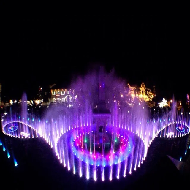Finn Forest Eco-Friendly Commercial Water Feature SS304 Stainless Steel Music Fountain RGB LED Lighting System Modern Design
