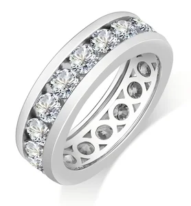 Elegant S925 Sterling Silver Rings Moissanite Platinum Plated Designer Inspired Wedding Rings Women Custom Fine Jewelry Rings