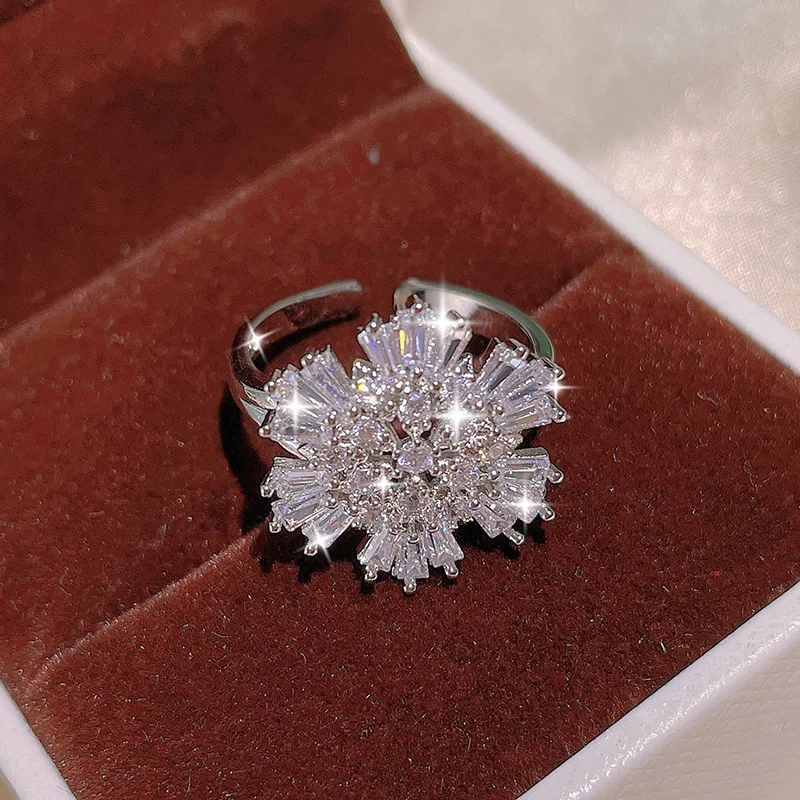 Minimalist Zircon Snow Flower Jewelry Set