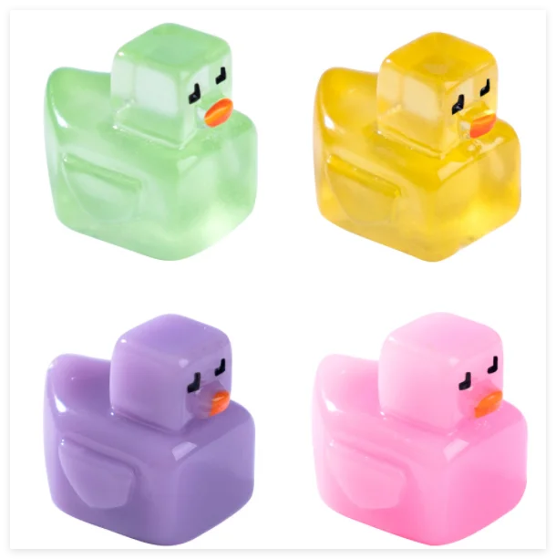 100 Leuchtende Mini-Enten Aus Harz – Glow-in-the-Dark Figuren Für Gartendeko, Aquarium, Feengärten & Partys, 100 Stück Leuchtende Entenfiguren
