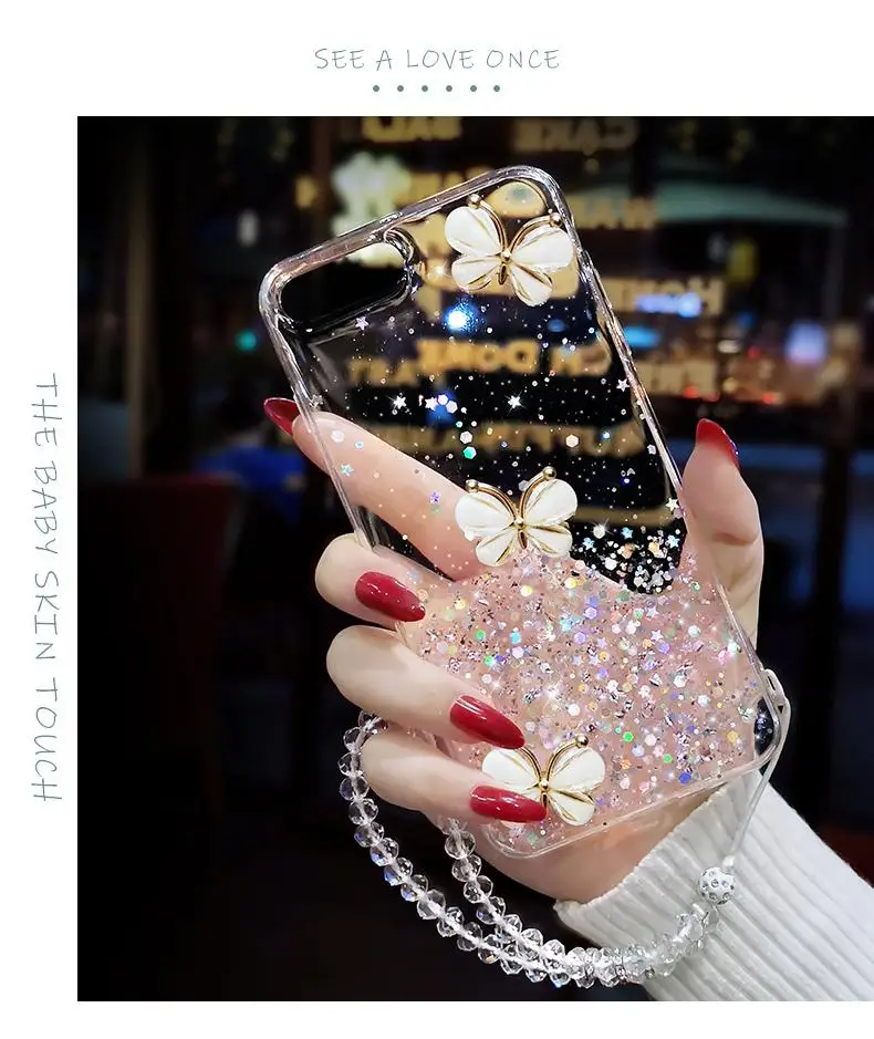 ALLUPS Custodia Per Telefono Trasparente Antiurto Con Glitter Per - Foto 3