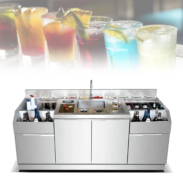 Stainless Steel Outdoor Movable And Foldable Bar Counter Cocktail