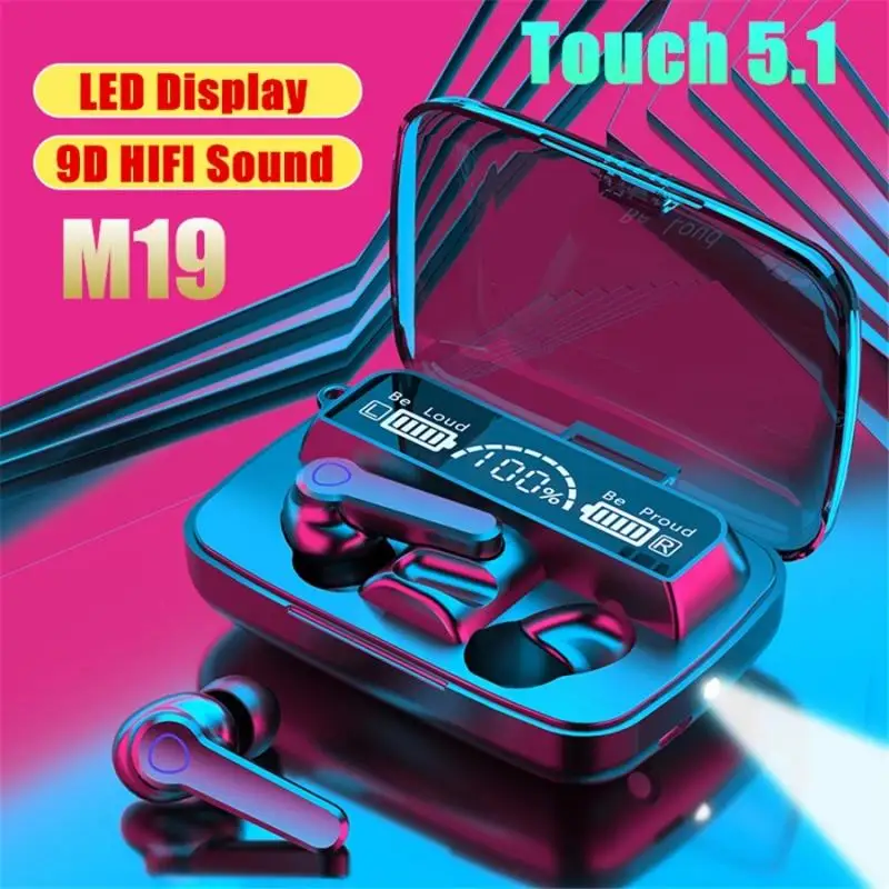 M19 ワイヤレスイヤホン M19 TWSイヤフォン - 防水・LEDディスプレイ・タッチコントロール