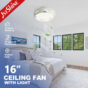 1stshine LED Ceiling Fan White 16 Inches air Purification Adjustable Led Lighting Ceiling Fan with Remote