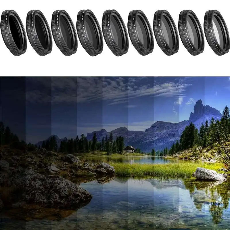 Комплект фильтров для объектива камеры мобильного телефона Neewer 37 мм с зажимом ND 2-400: Регулируемый Фильтр нейтральной плотности с зажимом для телефона для смартфона