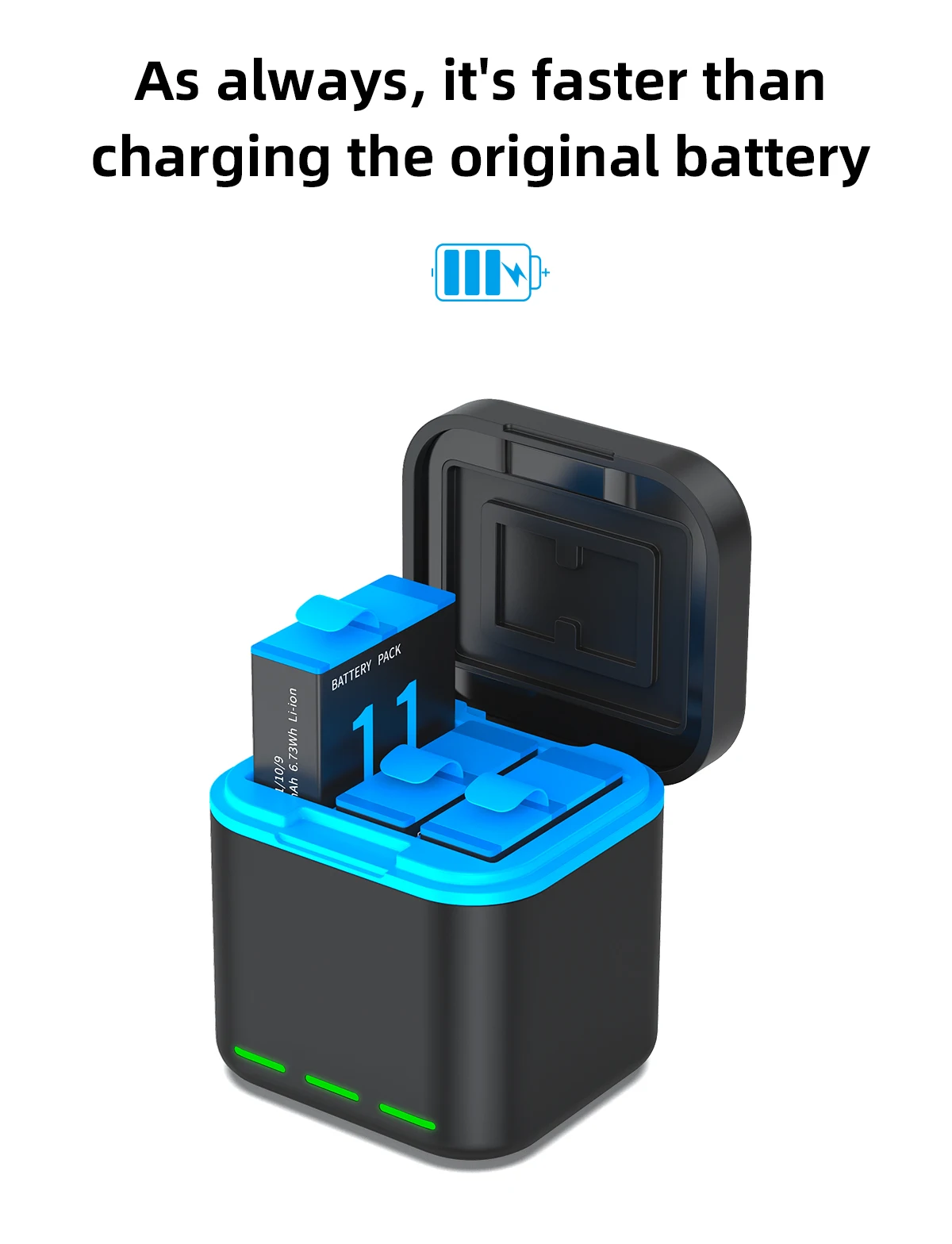 Jhtc Three-charge Storage Battery Box Set Camera Fast Battery Charger ...