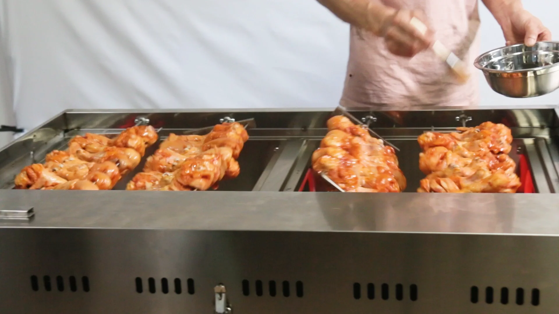 Handpush Type Chicken Wings Rotisserie Oven Chicken Gas Oven Chicken