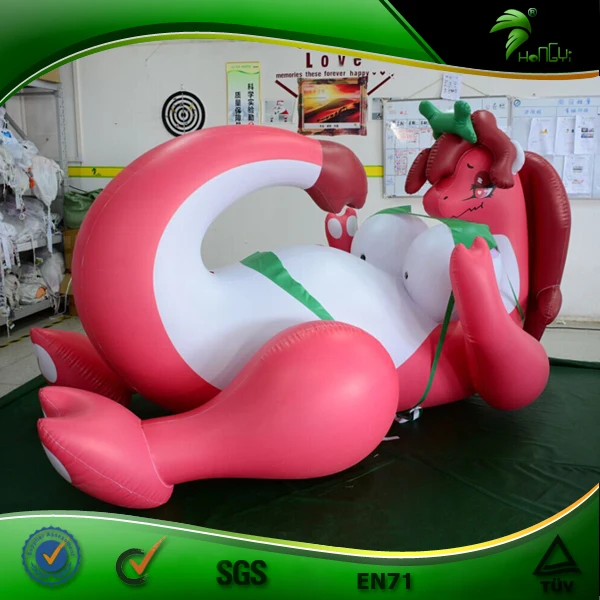 Hongyi Customized Inflatable Red Strawberry Dragon Animal Girl