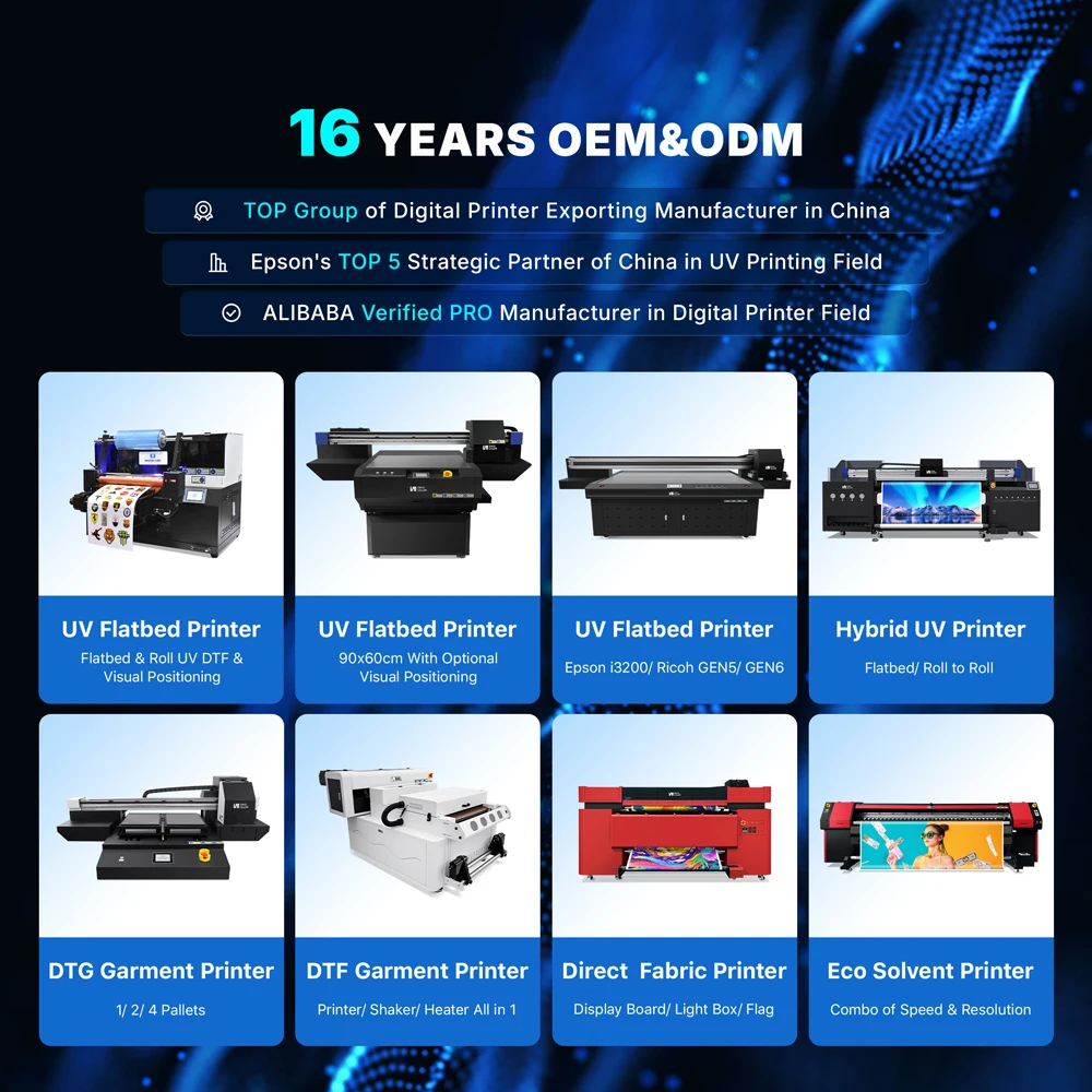 SinoColor Hot Sale 60x90 A1 Size I1600 Printheads 2400dpi Acrylic Wood Glass Metal Ceramic LED UV Flatbed Printer