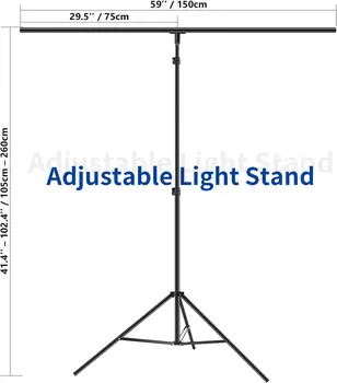 NEEWER T-Shaped Background Backdrop Support Stand Kit, 8.5ft/2.6m Tall Adjustable Tripod Stand and 5ft/1.5m Wide Crossbars with detail image