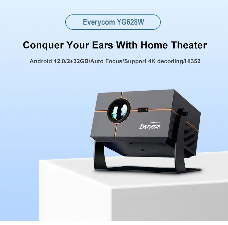 Everycom Yg628w Projector 4k 500ansi Lumens High Brightness 2+32g Full ...