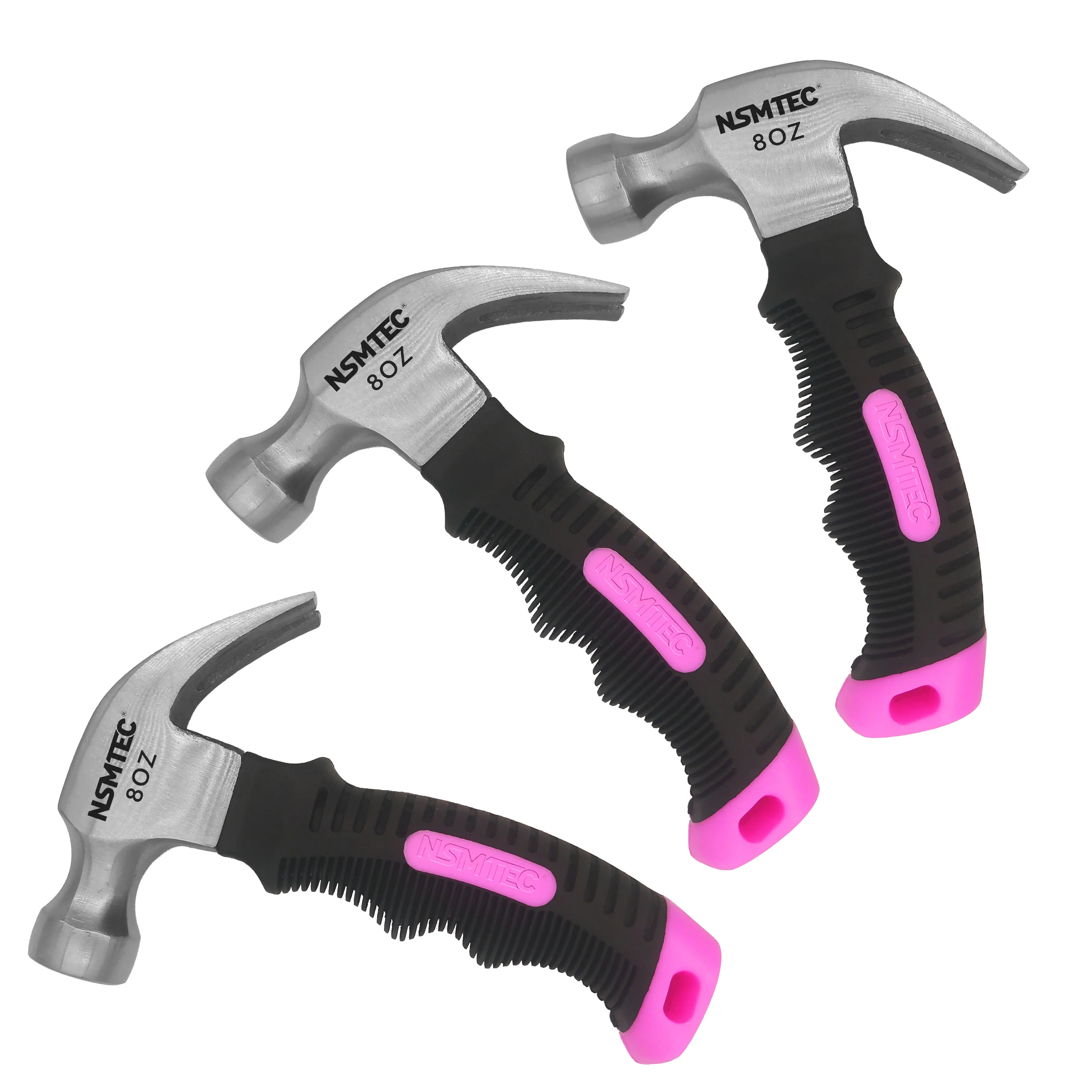 Mini Claw Hammer 12 Oz Stubby – 2-Pack, With Nail Puller, Fiberglass Non-Slip Handle, Electroplated Carbon Steel Head, For DIY, Camping, Tent Stakes, And Small Home Repairs