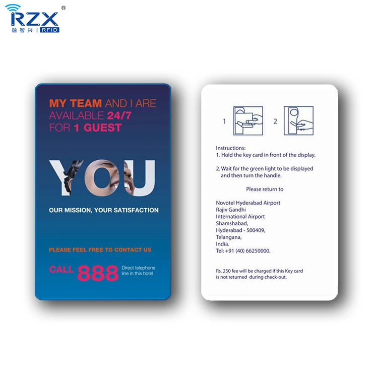 Customized 13.56mhz RFID Hotel Key Card Smart access control card