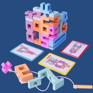 EDULAND 3D Colorful Wooden Number Building Blocks Early Educational Montessori Balance Puzzle Toy Construction Toy Box Packaging