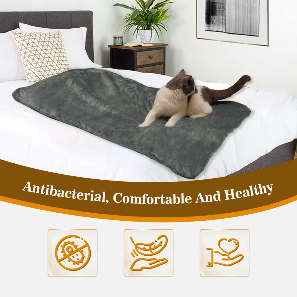 Wholesale Small-Medium Dogs Sleeping Blankets 100*75cm Solid Plush War - product detail 2