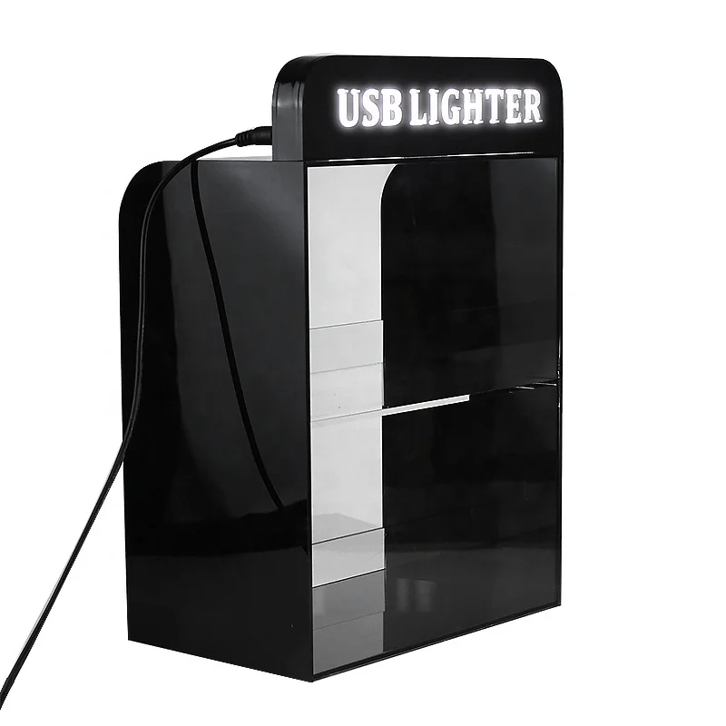 Smokeless Tobacco Shelf Cigarette Drawer Lighter Display Stands Acrylic