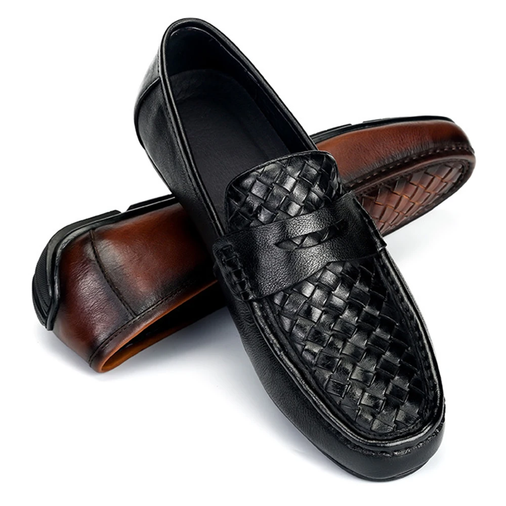 Genuine Leather Shoes Men Oxford Slip On Comfortable Quality Loafers GL-01 main image 1
