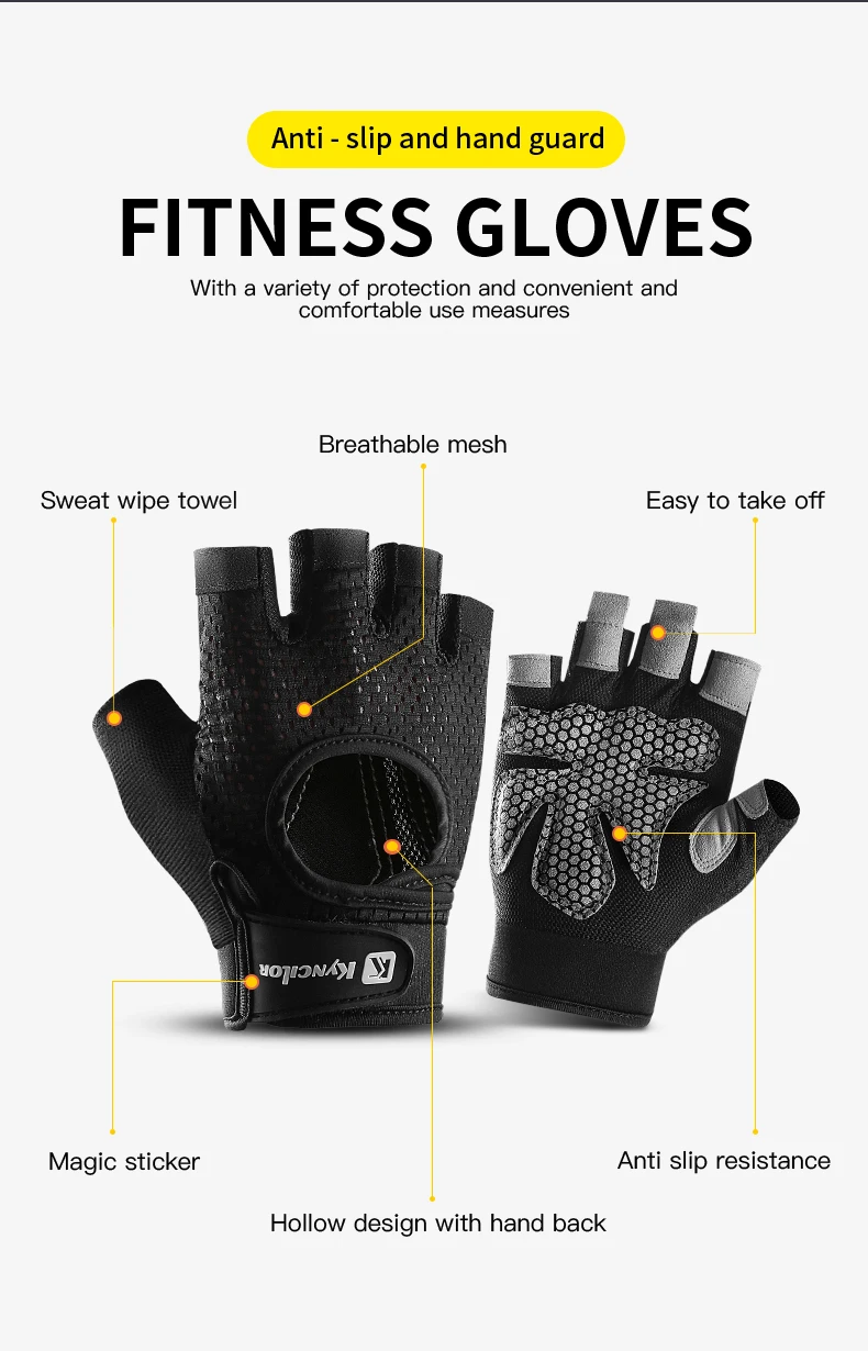 Fingerless Weightlifting Gloves For Gym Men Women Training Sports