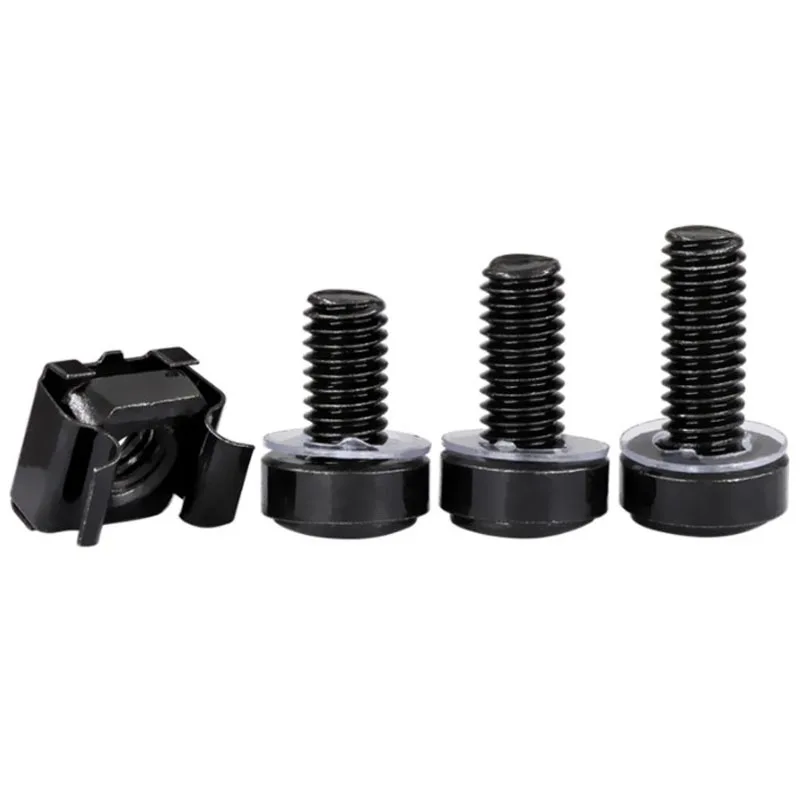 Pvc Washers and Cage Nuts Set Assembled Phillips Pan Head Cabinet Server Rack Crown Screws