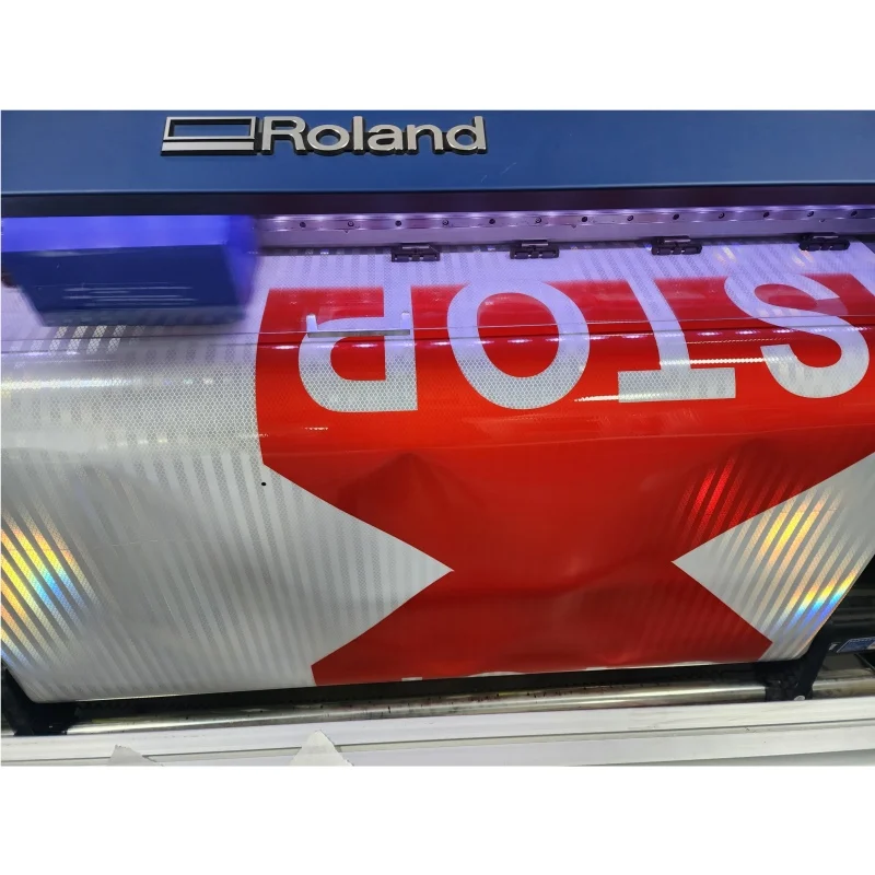 Customized Printable Self Adhesive Road Work Construction Caution Safety Traffic Reflective Sign Stickers for Warning Signage