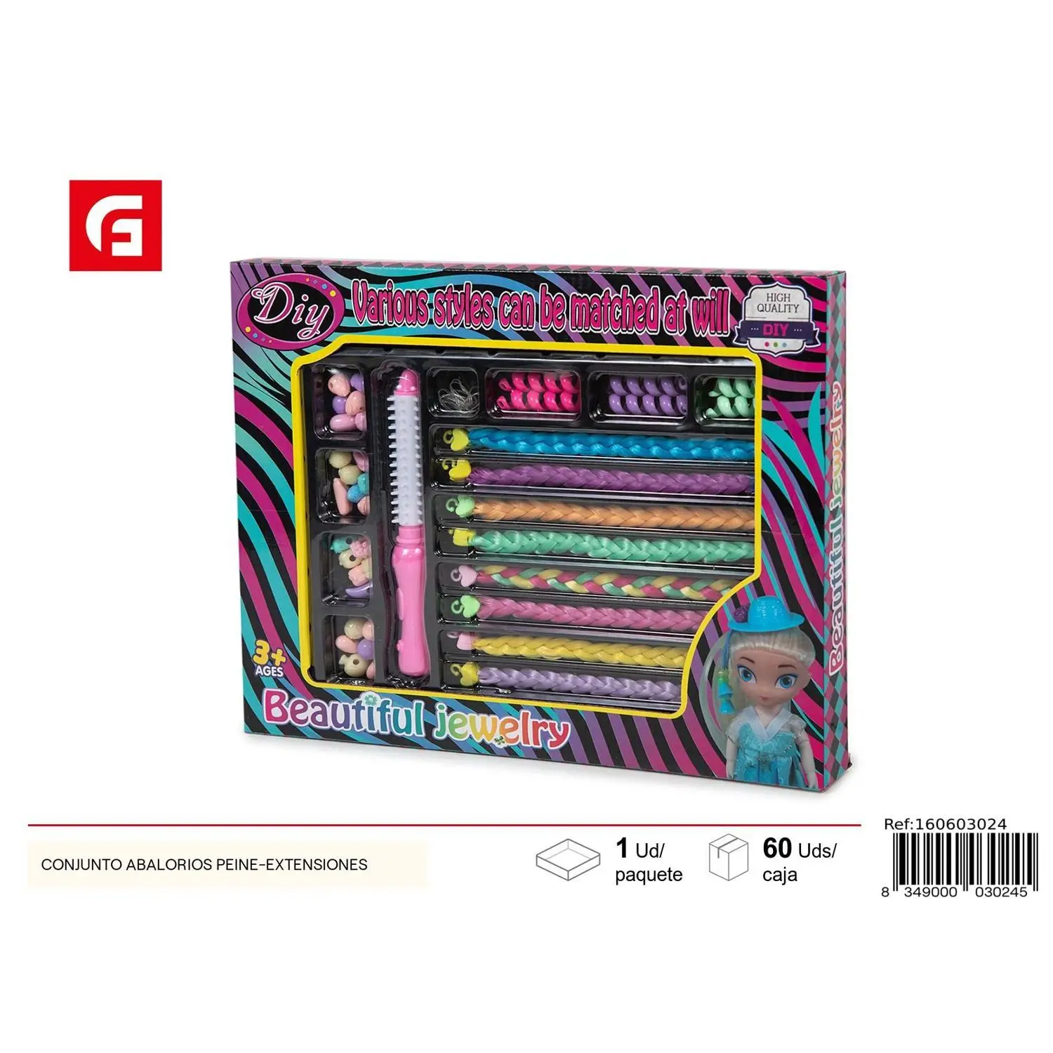 Hairdressing Beads and Comb Set for Jewelry Making Toy for Children ...
