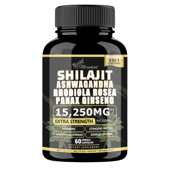 Private Label Healthcare Supplement Himalayan Shilajit Energy Booster Shilajit Extract Veggie Capsules